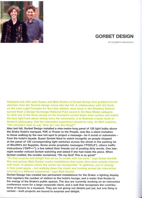 Gorbet Design Inc. Press
